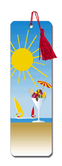 Flip Lenticular Bookmark Book Mark Sun Eating Sundae Sunny Sunday