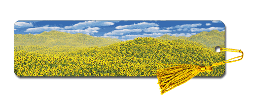 Animated Lenticular Bookmark Book Mark Sunflowers Blossoming Field