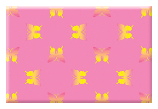 Lenticular Mirror with animated butterflies on a pink background