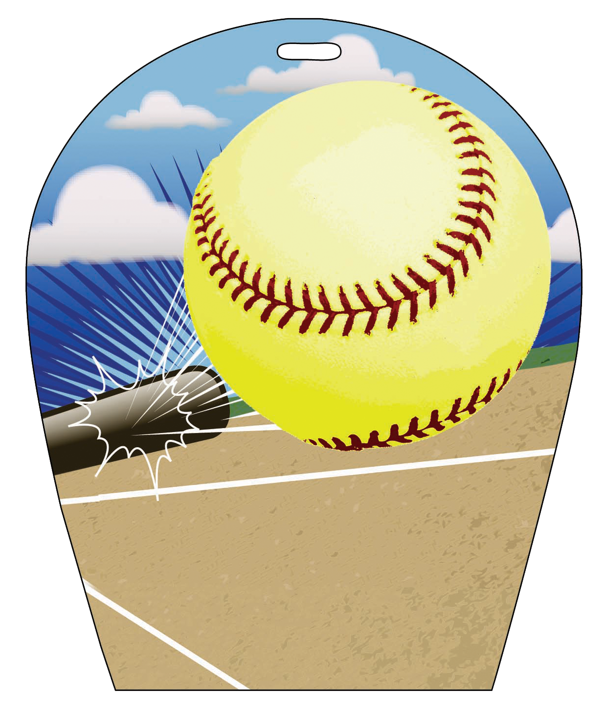 3D Lenticular Image Sports Softball luggage tag