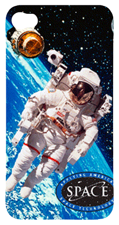 3D Lenticular Images iPhone Skin Astronaut and Satellite in Space