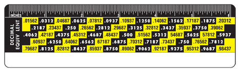 Lenticular 6-inch Conversion Ruler with yellow and black flip image