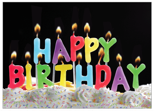 Lenticular Personalized 3D Birthday Cards Image with Happy Birthday Candles