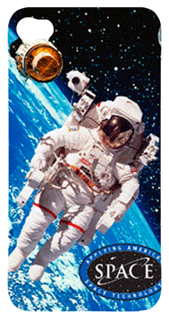 3D Lenticular Images iPhone Skin Astronaut and Satellite in Space
