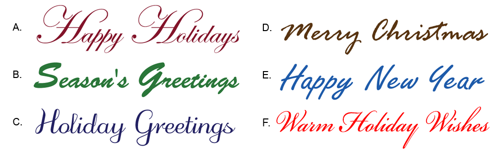 Lenticular Greeting Card Front Examples