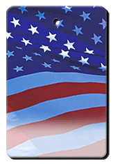 3D Lenticular Prints foam key chain with rectangle shaped, Statue of Liberty and American flag, flip