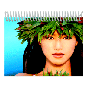 Lenticular Photo Album with image of an animated hula girl winking