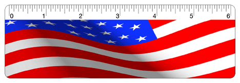 Lenticular PET 6-inch Ruler with animated US Flag image