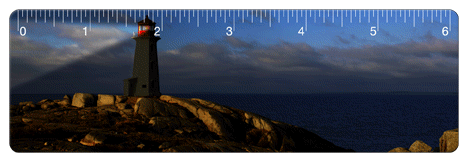 Lenticular PET 6-inch Ruler with animated image of a lighthouse