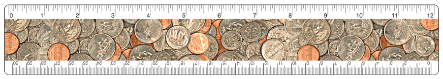 Lenticular 12-inch Ruler with animated US currency