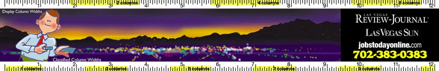 Lenticular 12-inch Ruler with animation of man throwing cards in Las Vegas