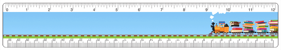 3D Lenticular 12-inch Ruler with Train Animation