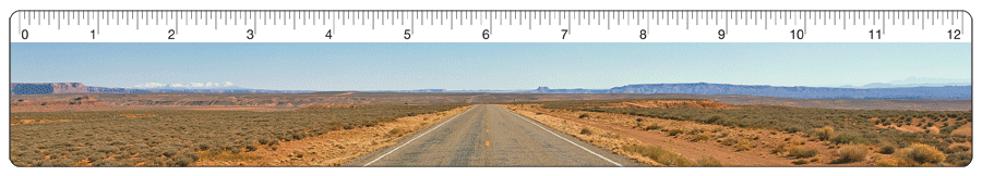 Lenticular PET 12-inch Ruler with image of Monument Valley in Utah