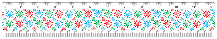 3D Lenticular 12-inch Ruler with Spinning Wheels Animation