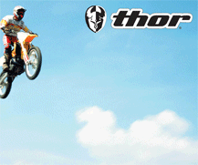 Lenticular Printing Sticker dirt bike racer coming down from a jump