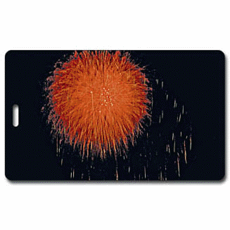 3D Lenticular Image luggage tag with Fireworks